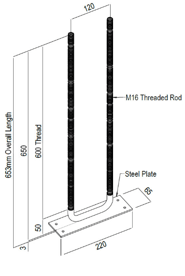 Natform Cast-In Holding Down Bolt image