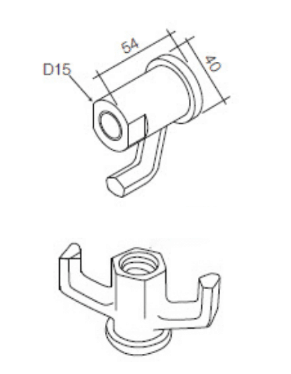 HT Thru Tie Cast Wing Nut image