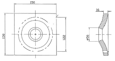 HT Thru Tie Domed Plate 200x200 DW26 image